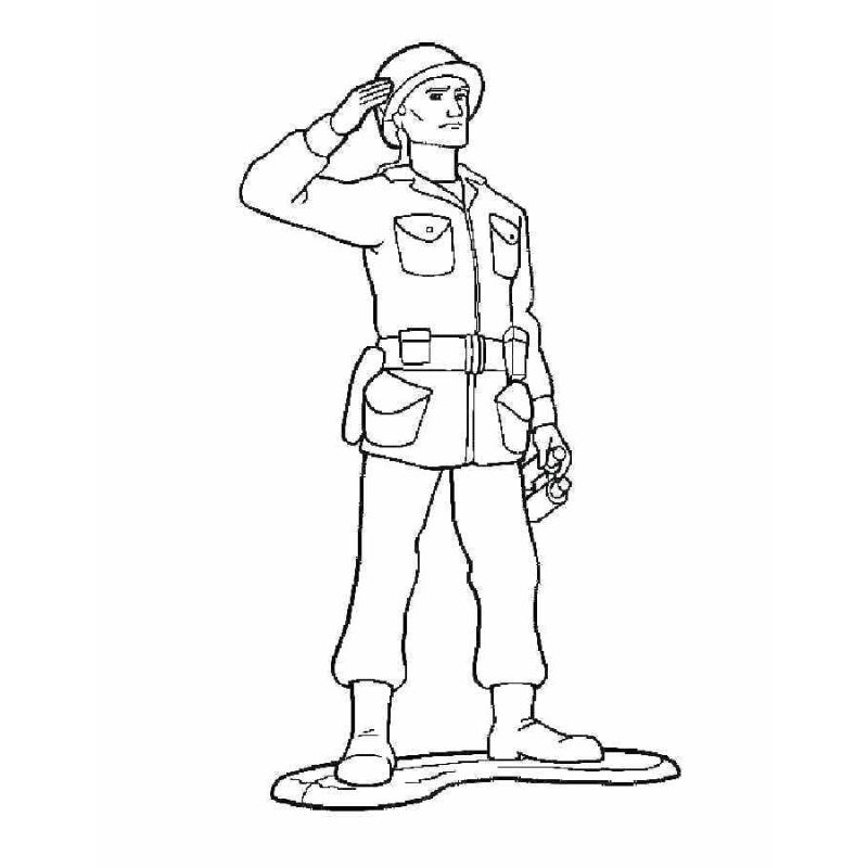 ảnh tranh tô màu chú bộ đội cho trẻ lớp 5 tuổi