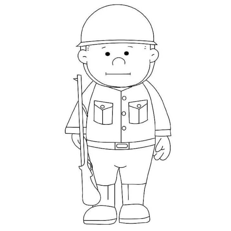 ảnh tranh tô màu chú bộ đội cực đẹp