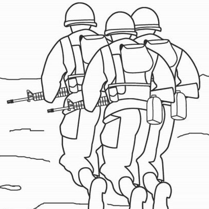 ảnh tranh tô màu chú bộ đội đẹp nhất