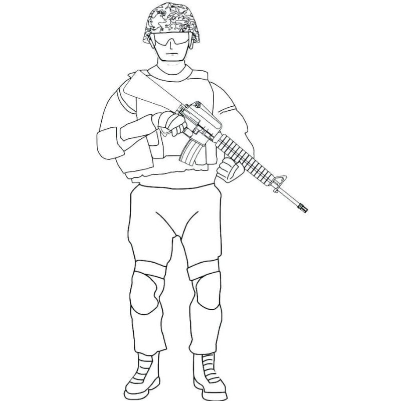 ảnh tranh tô màu chú bộ đội siêu đẹp