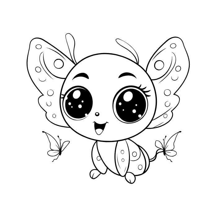 ảnh tranh tô màu con bướm cực xinh