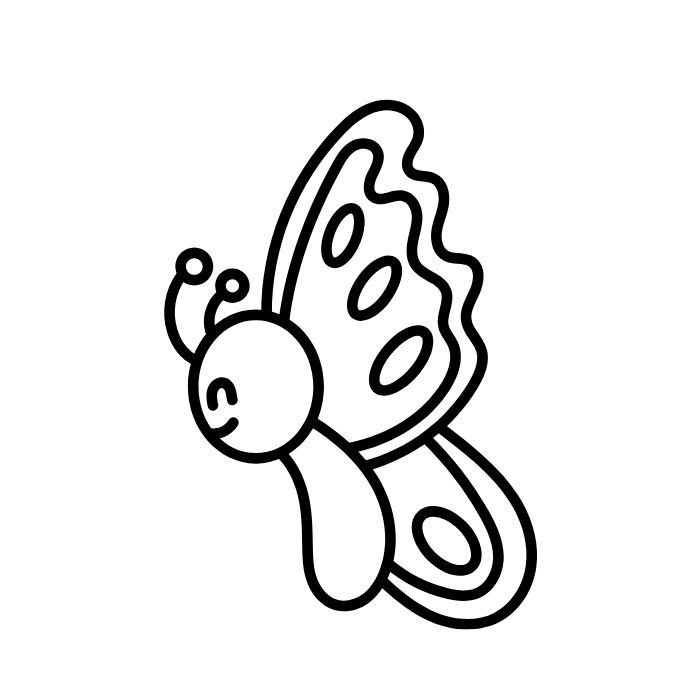 ảnh tranh tô màu con bướm cute yêu