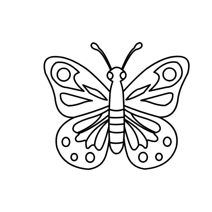 ảnh tranh tô màu con bướm cute