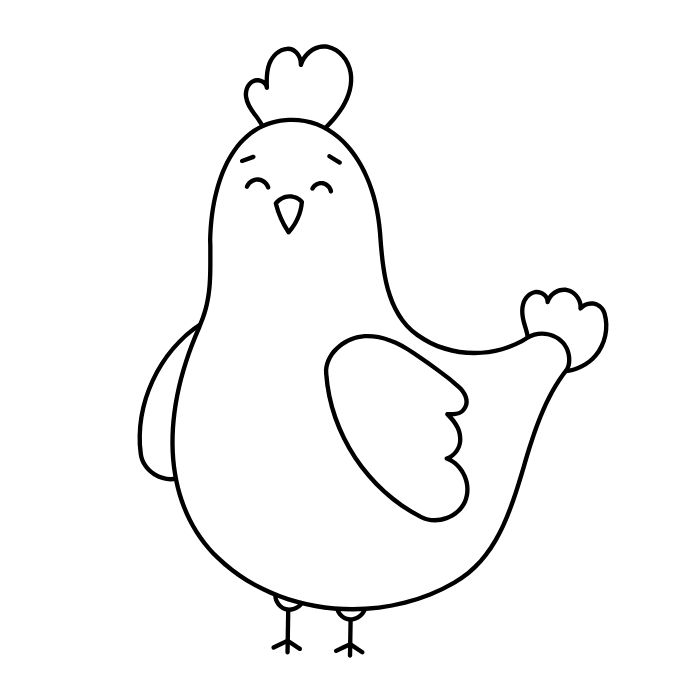 ảnh tranh tô màu con gà cute đẹp