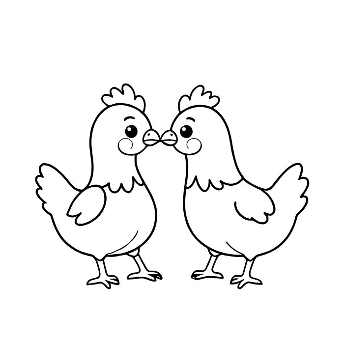 ảnh tranh tô màu con gà cute nhất
