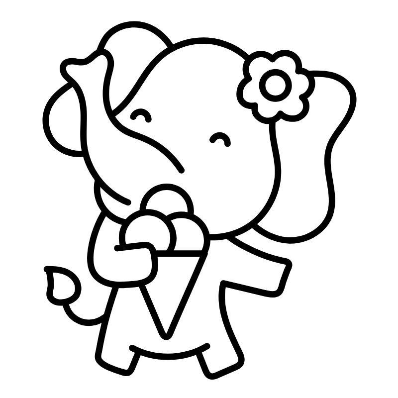 ảnh tranh tô màu con voi cho bé 4 tuổi