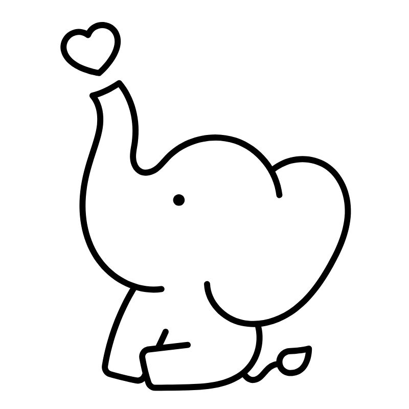 ảnh tranh tô màu con voi cho bé mẫu giáo