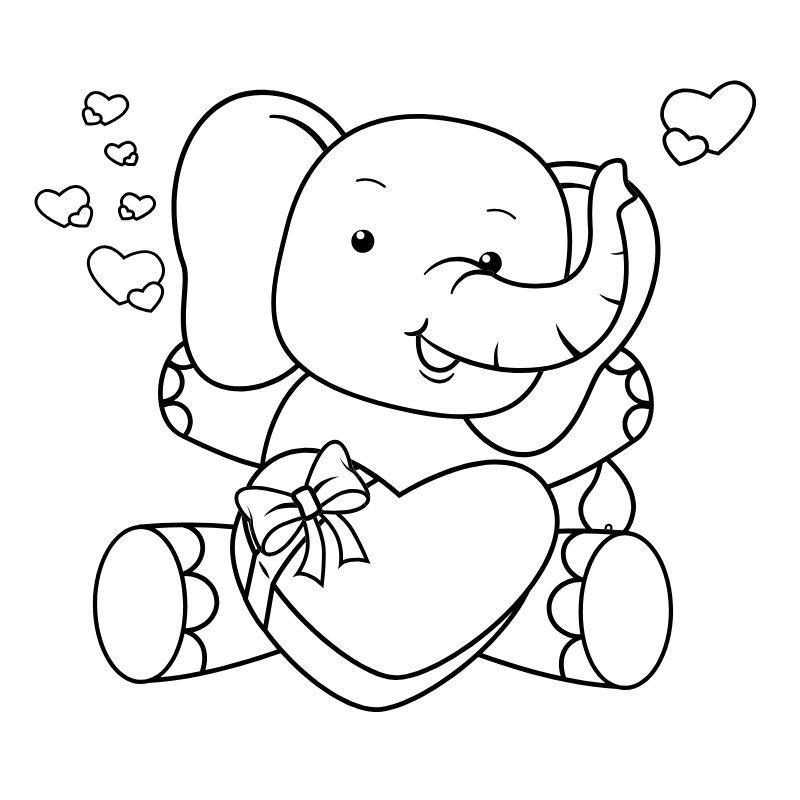 ảnh tranh tô màu con voi cho trẻ 3-4 tuôỉ