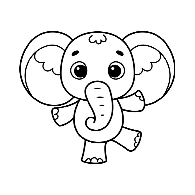 ảnh tranh tô màu con voi cực đẹp