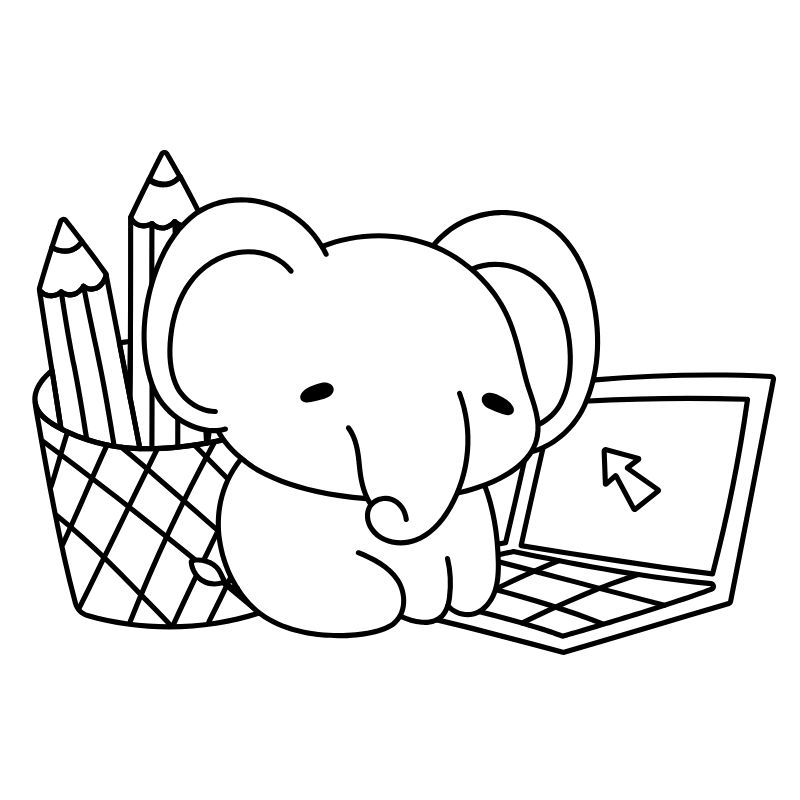 ảnh tranh tô màu con voi đẹp