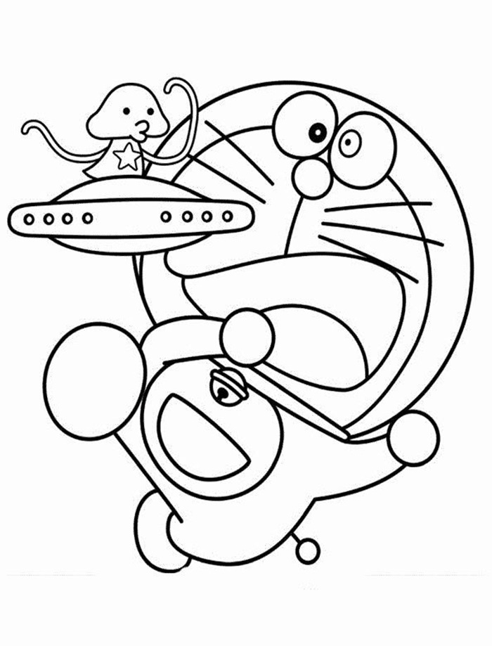 ảnh tranh tô màu doraemon cực cute