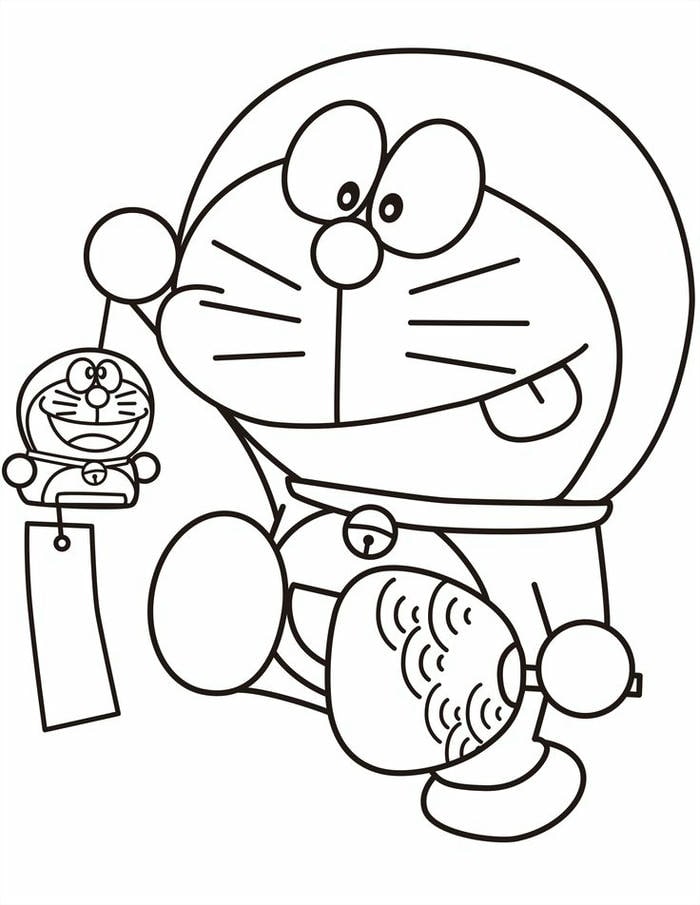 ảnh tranh tô màu doraemon cute nhất