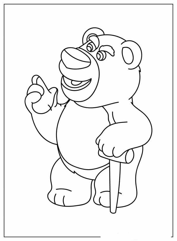 ảnh tranh tô màu gấu dâu cute đẹp