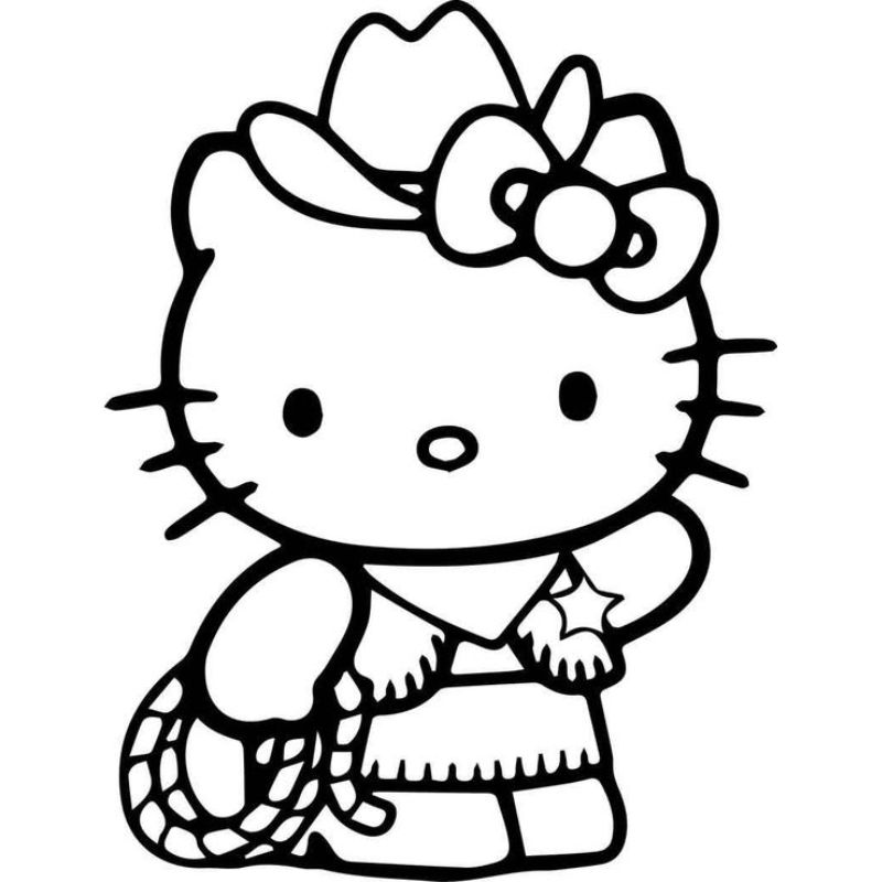 ảnh tranh tô màu hello kitty cho bé mẫu giáo