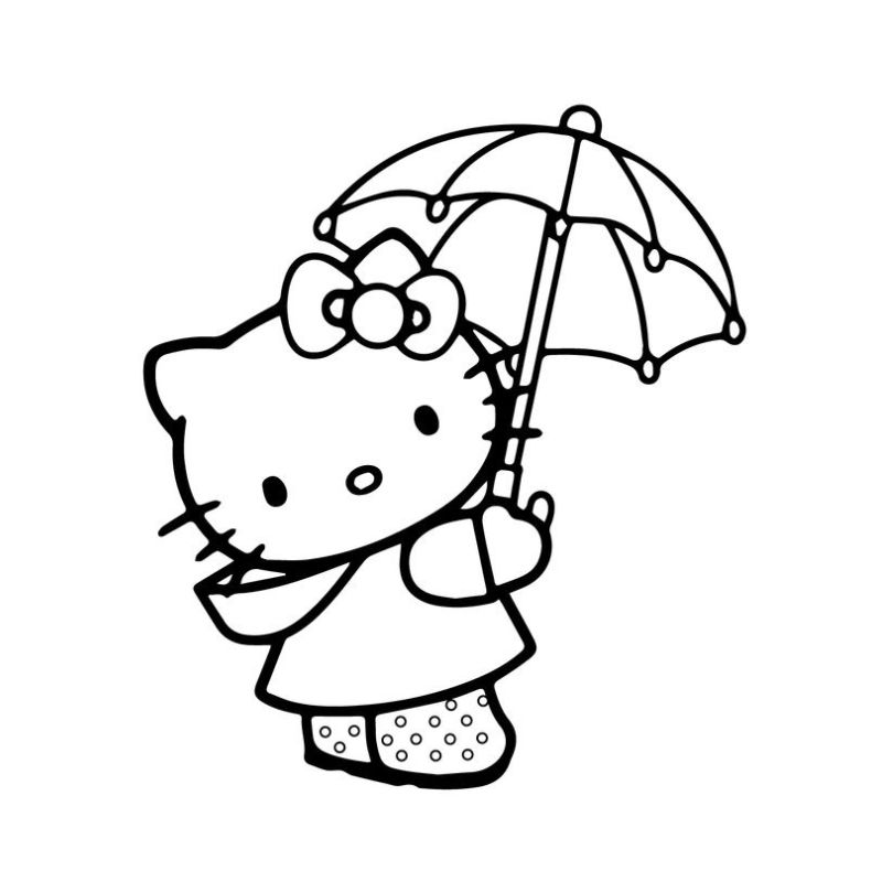 ảnh tranh tô màu hello kitty cho bé