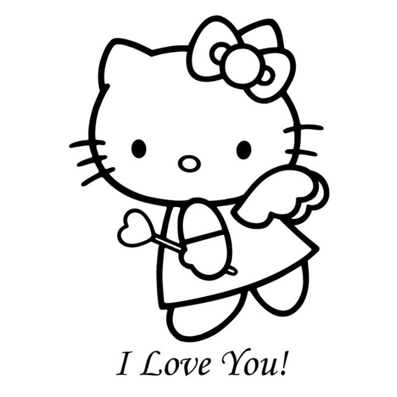 ảnh tranh tô màu hello kitty cho trẻ lớp 5 tuổi