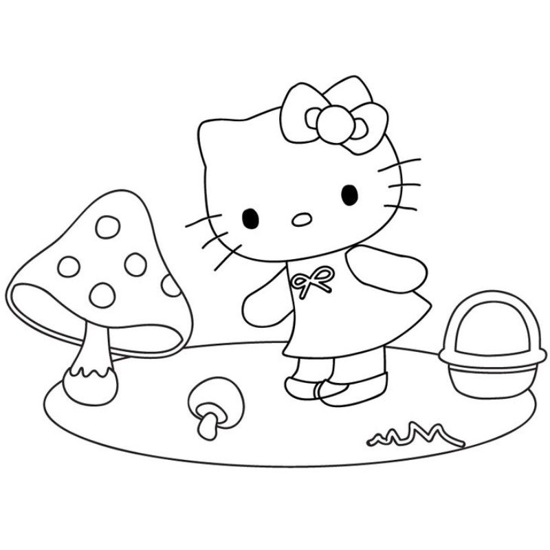 ảnh tranh tô màu hello kitty cho trẻ nhỏ
