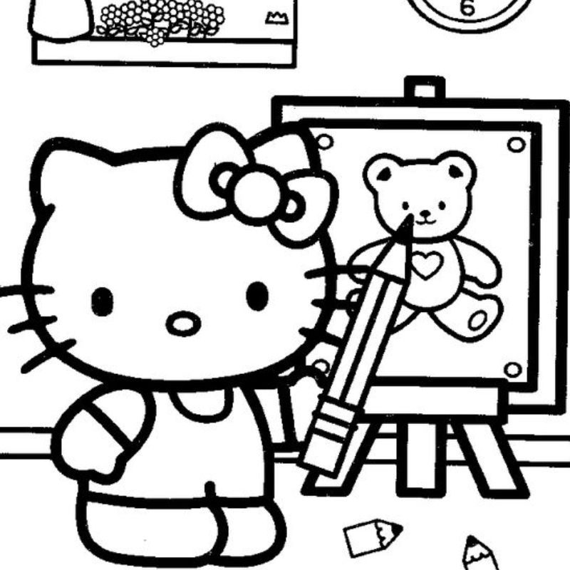 ảnh tranh tô màu hello kitty cực đẹp