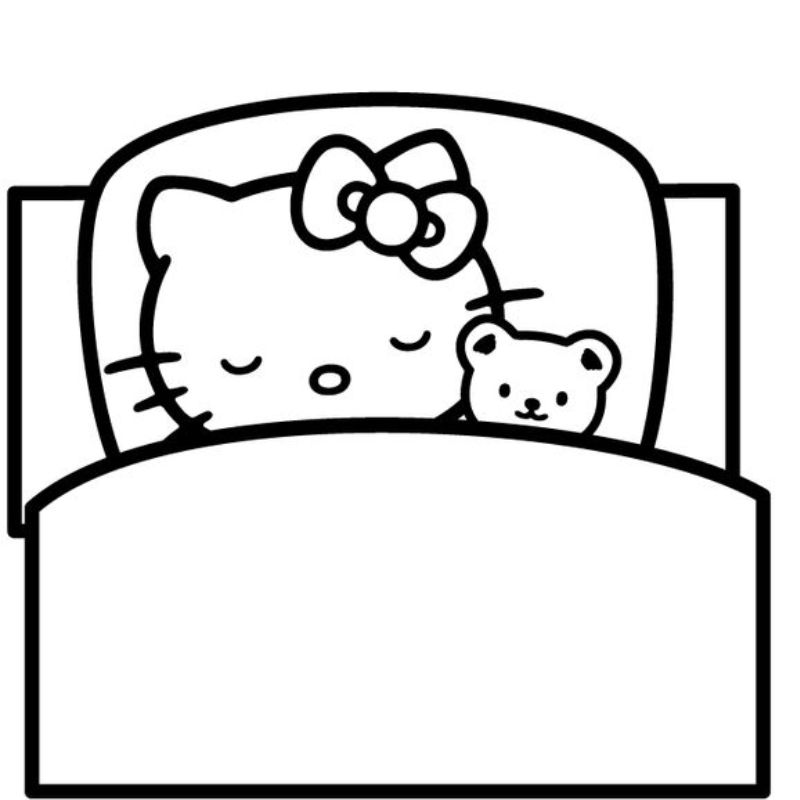 ảnh tranh tô màu hello kitty đẹp nhất