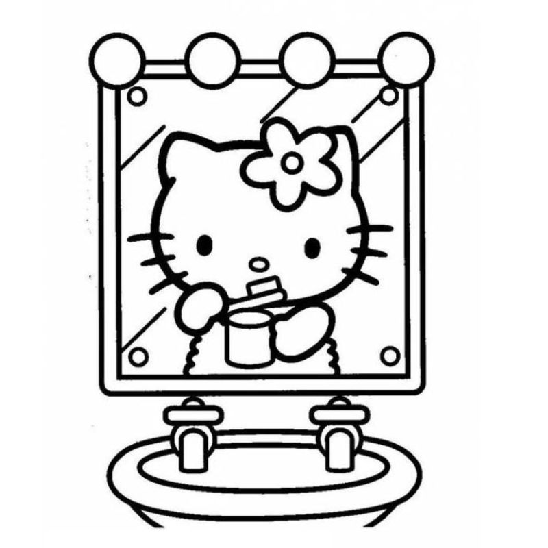 ảnh tranh tô màu hello kitty đẹp