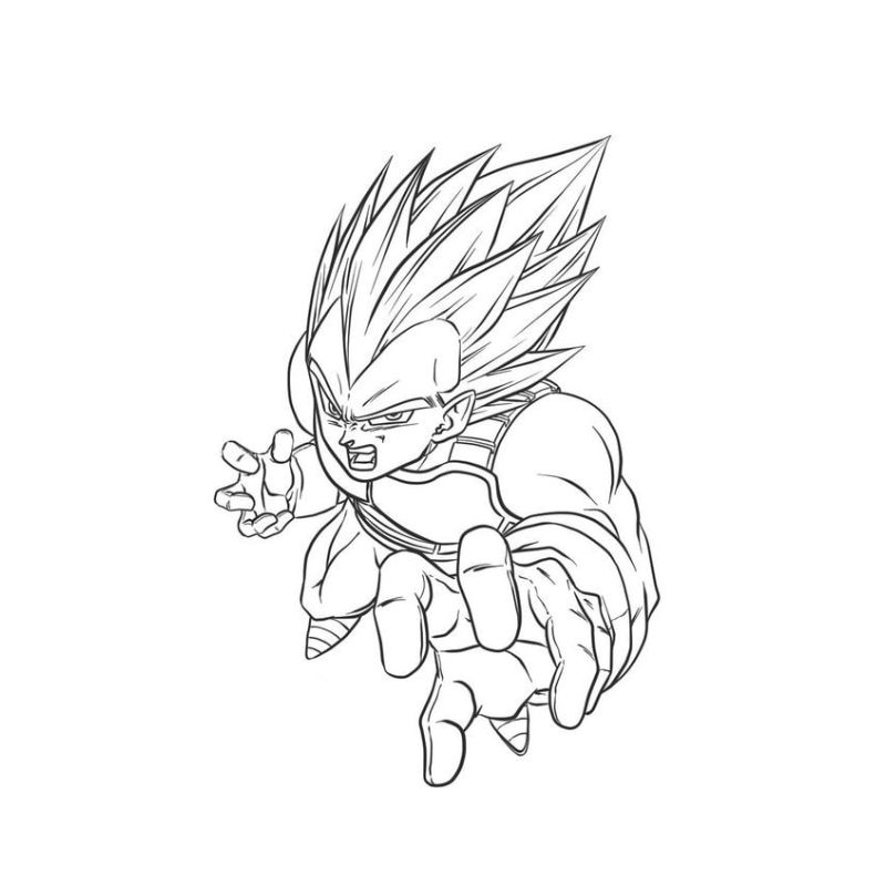 ảnh tranh tô màu songoku cho bé 4 tuổi