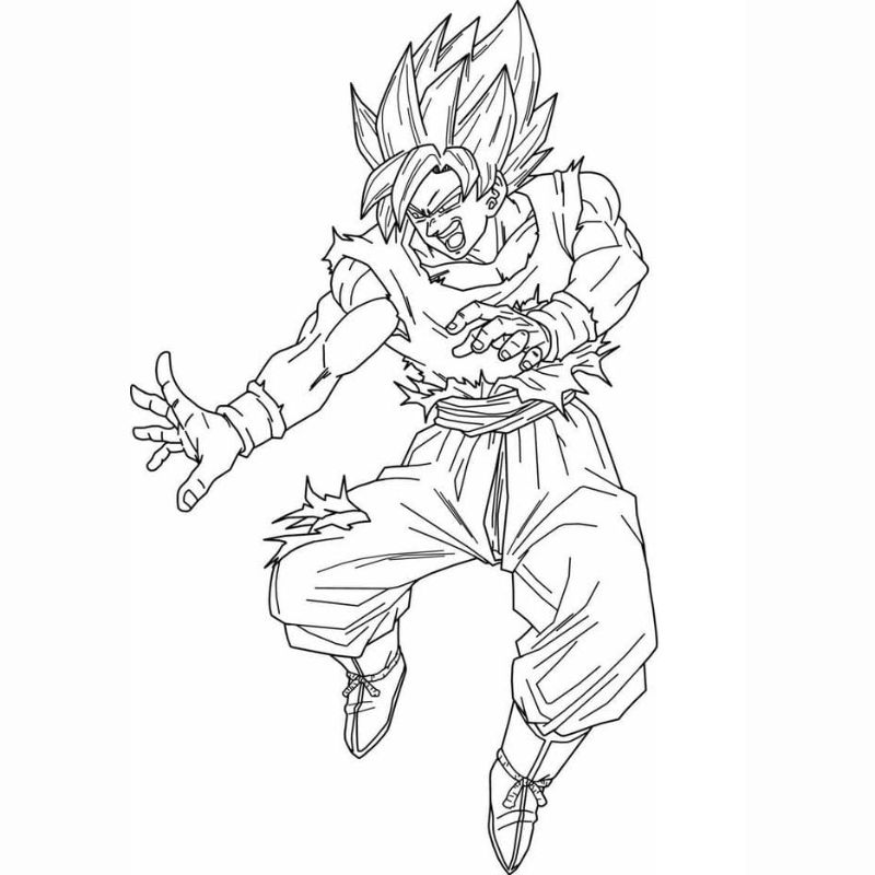 ảnh tranh tô màu songoku cho bé 5 tuổi