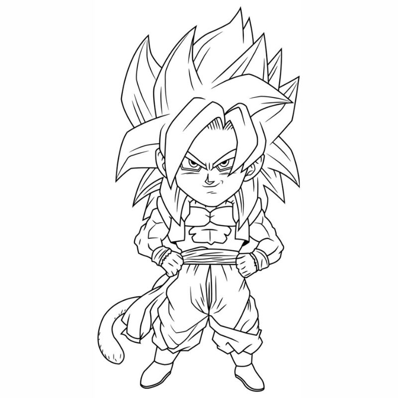 ảnh tranh tô màu songoku cho bé