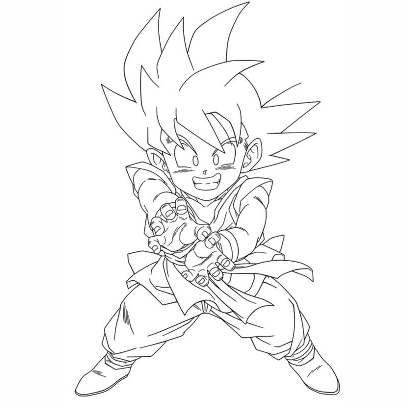 ảnh tranh tô màu songoku cho trẻ lớp 5 tuổi