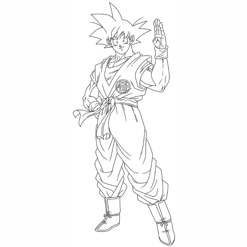 ảnh tranh tô màu songoku cho trẻ nhỏ