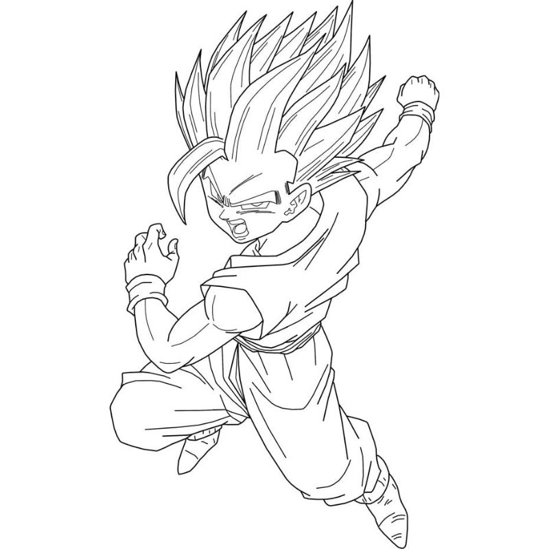 ảnh tranh tô màu songoku cực đẹp