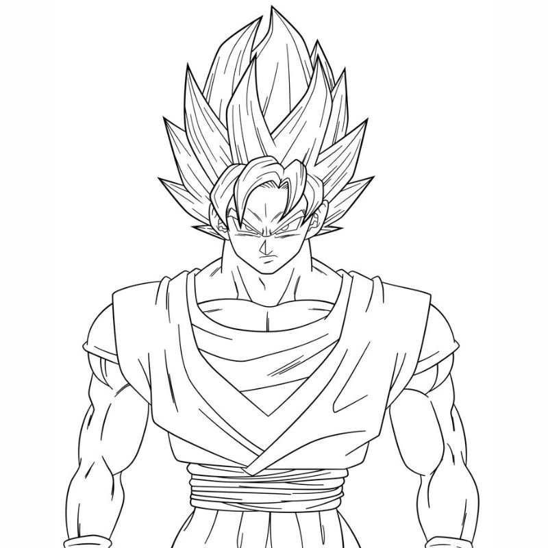 ảnh tranh tô màu songoku đẹp