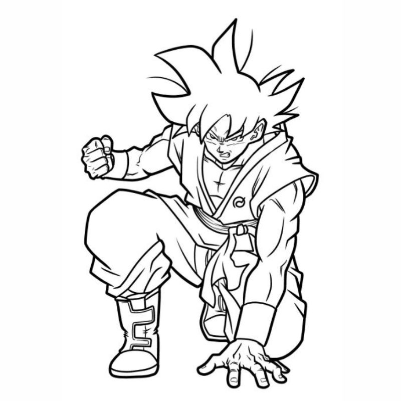 ảnh tranh tô màu songoku siêu đẹp