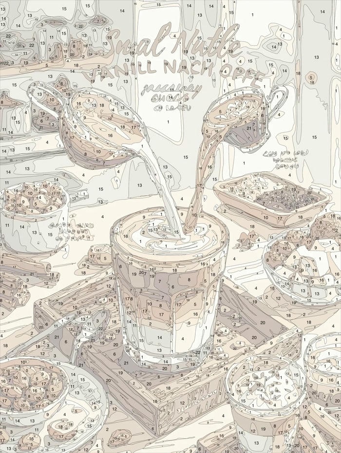 ảnh tranh tô màu theo số cà phê