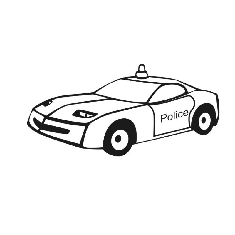 ảnh tranh tô màu xe cảnh sát cho bé 4 tuổi