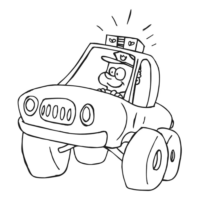 ảnh tranh tô màu xe cảnh sát cho bé 5 tuổi