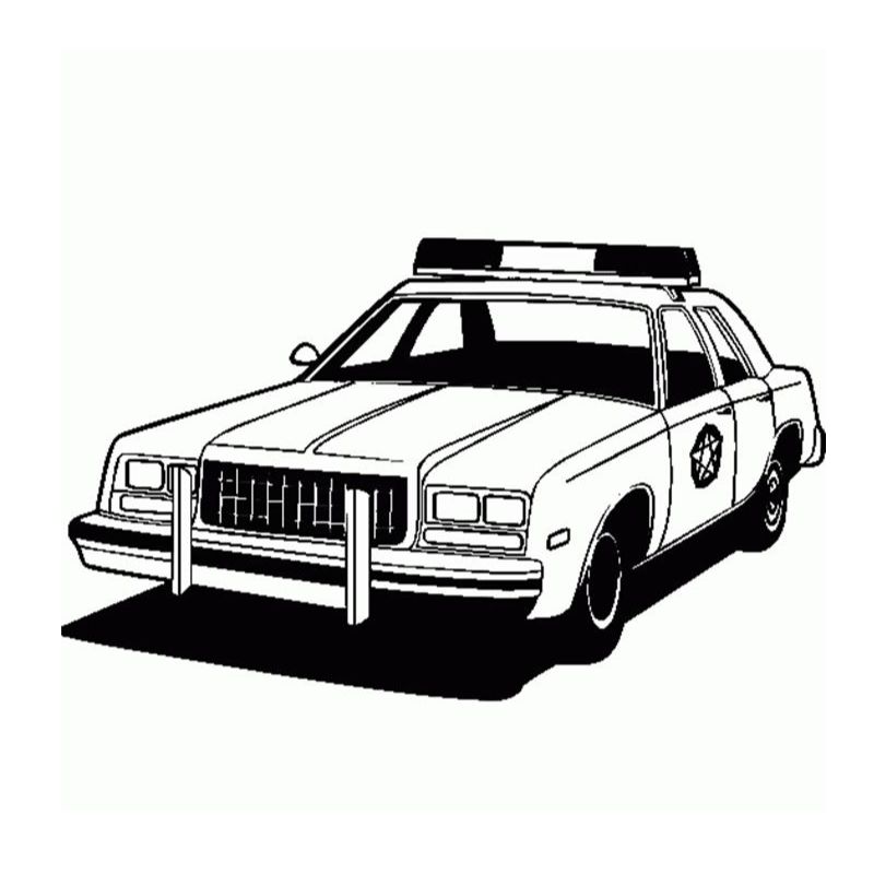 ảnh tranh tô màu xe cảnh sát cho bé mẫu giáo