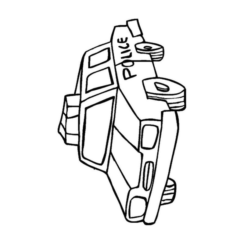 ảnh tranh tô màu xe cảnh sát cho bé