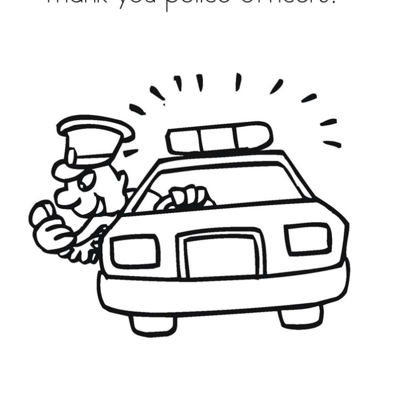 ảnh tranh tô màu xe cảnh sát cho trẻ 3-4 tuôỉ