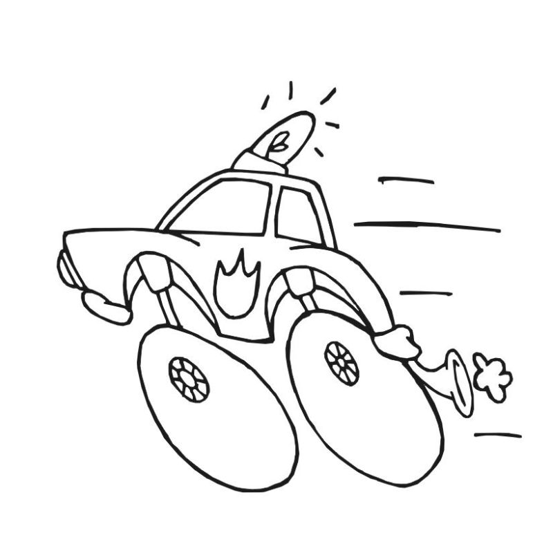 ảnh tranh tô màu xe cảnh sát cho trẻ nhỏ