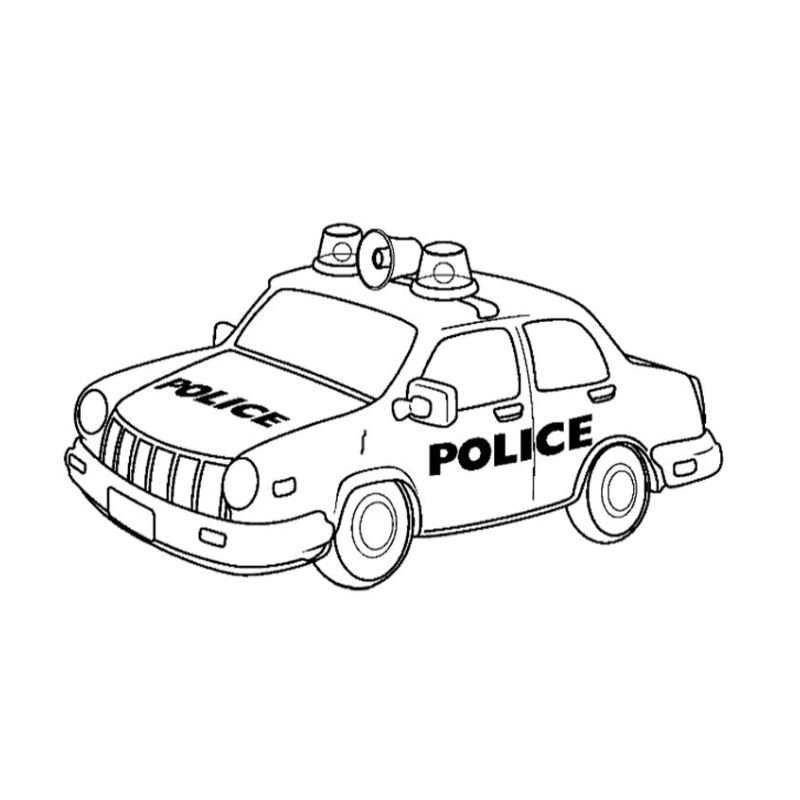 ảnh tranh tô màu xe cảnh sát cực đẹp