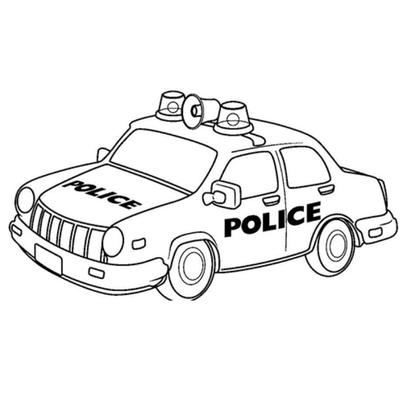 ảnh tranh tô màu xe cảnh sát đẹp