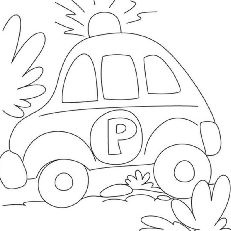 ảnh tranh tô màu xe cảnh sát siêu đẹp