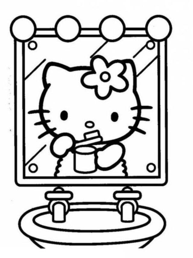 60+ Bộ tranh tô màu Hello Kitty đẹp, chibi cute dễ thương