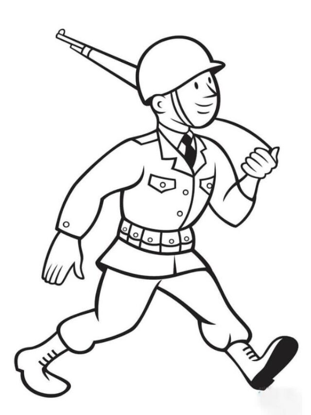 100+ Bức tranh tô màu chú bộ đội đơn giản, ý nghĩa cho các bé