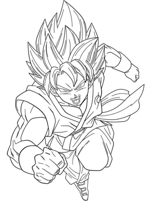 100+ Bộ tranh tô màu Songoku ngầu lòi đơn giản cho các bé