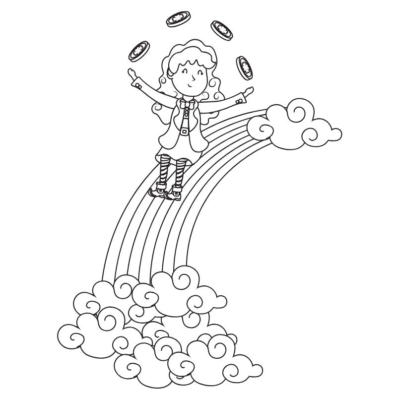 hình ảnh tranh tô màu cầu vồng cực đẹp