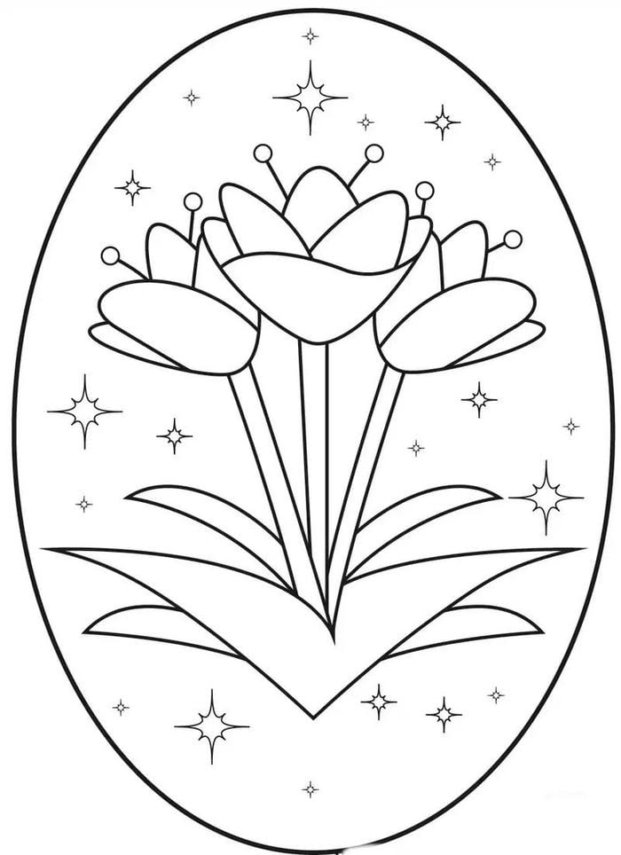 hình ảnh tranh tô màu hoa tulip đẹp nhất