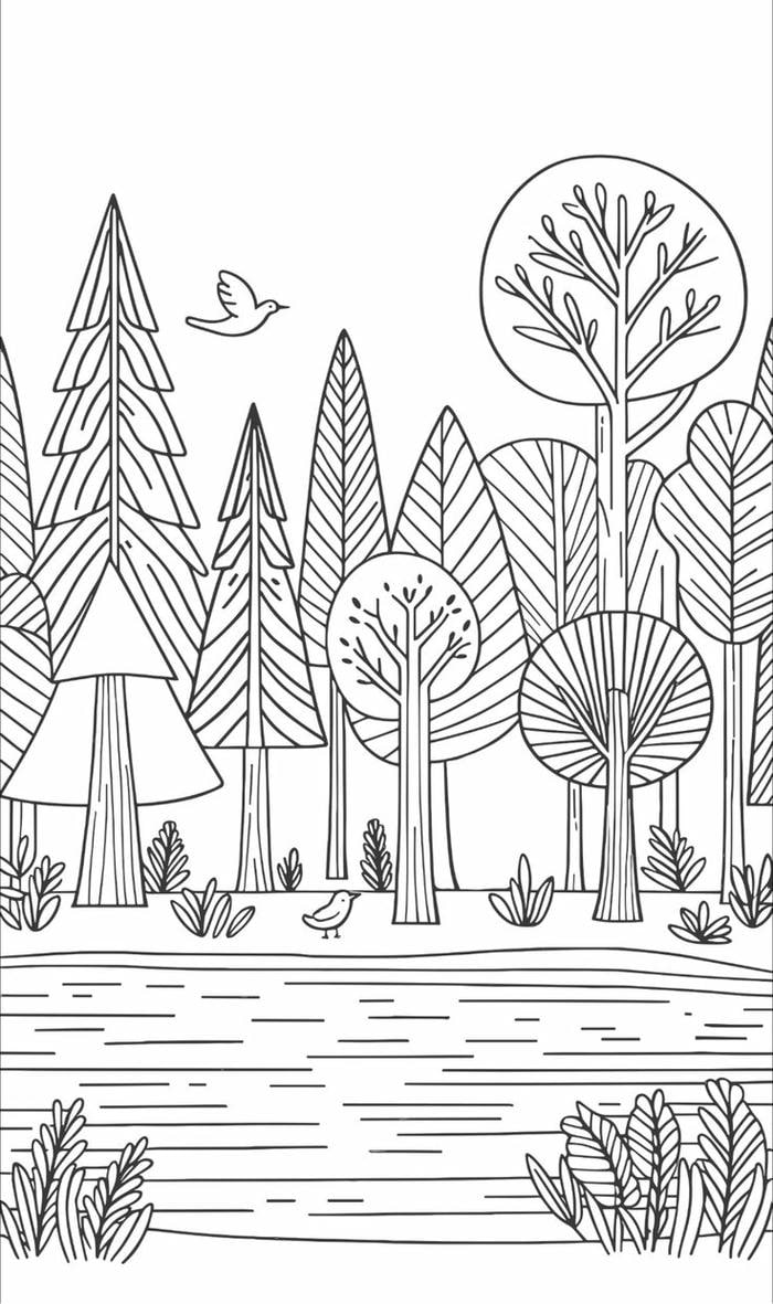 hình tô màu tranh phong cảnh cực xinh