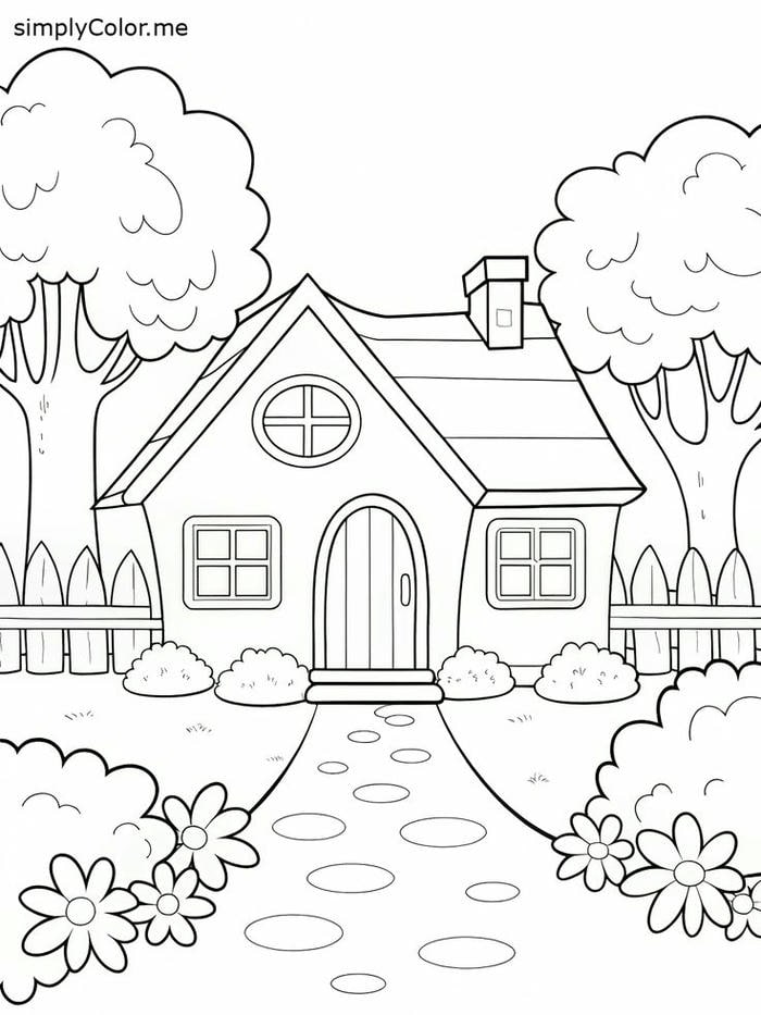 hình tô màu tranh phong cảnh siêu xinh