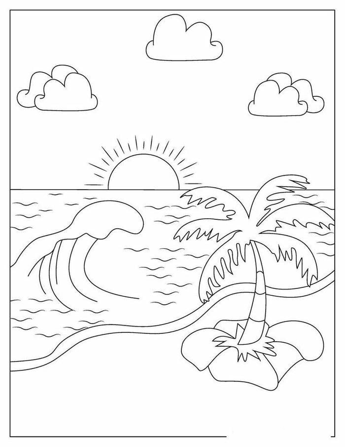 hình tô màu tranh phong cảnh xinh